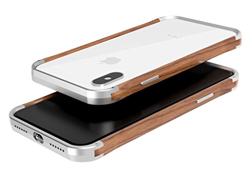 Vesel Wood & Aluminum Iphone X/Xs Case - Frozen Silver/Walnut #TOP6