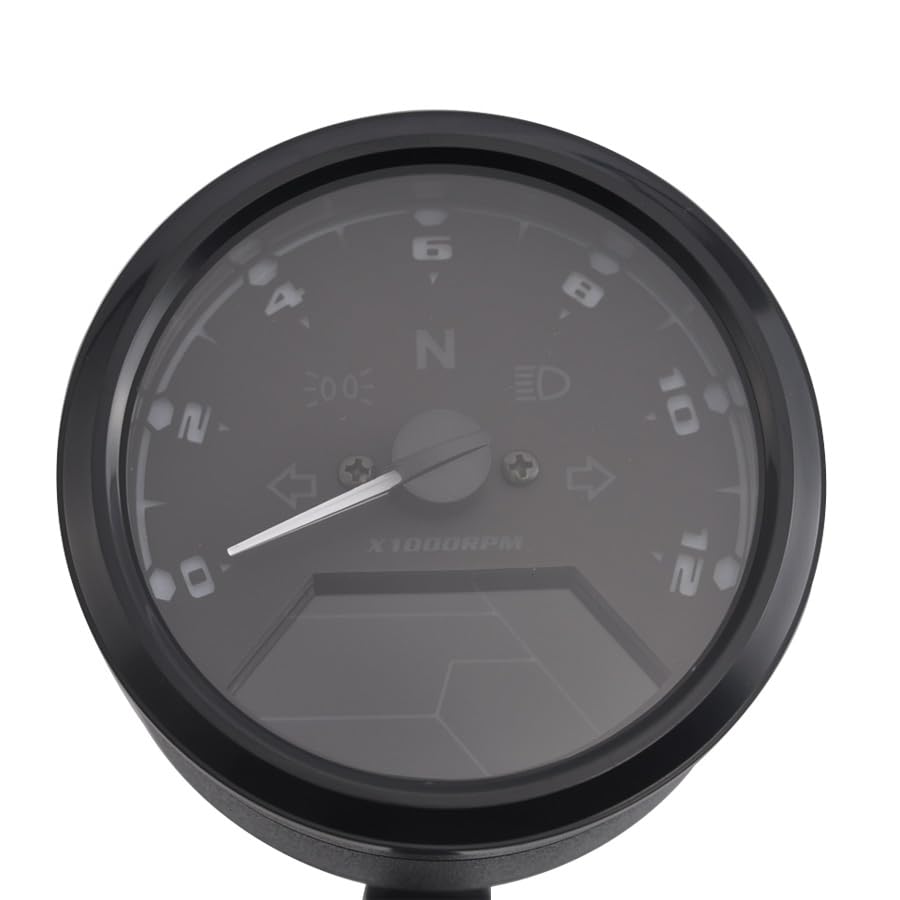 WSNZYT Tablero Instrumentos Motocicleta Odómetro Digital para Motocicleta, Tacómetro, Tacómetro, 2-4 Cilindros, 12000 RPM, Panel De Moto, Accesorios Universales para Tacómetro.