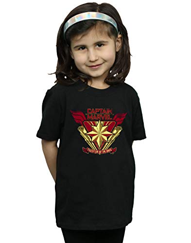 Marvel Girls Captain Marvel Protector of The Skies T-Shirt Black 9-11 Years