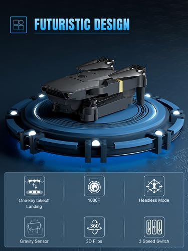 Drones With Camera For Adults Beginners Kids, Foldable E58 Drone With 1080P Hd Camera, Rc Quadcopter - Fpv Live Video, Altitude Hold, Headless Mode, One Key Take Off/Landing, App Control #TOP4