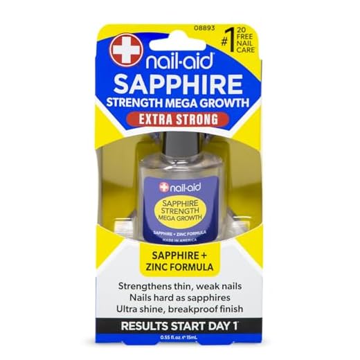 Nail-Aid Sapphire Strengthener & Mega Growth Treatment - Clear, 0.55 Fl Oz