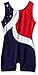 Jacques Moret Big Girls' Gymnastics Biketard, USA Solid, Medium