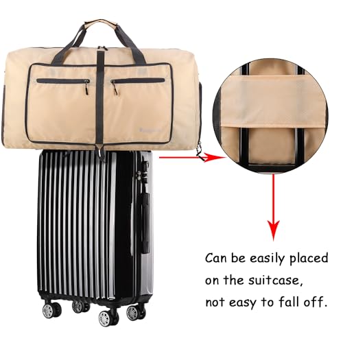 Image of Woogwin Travel Duffel Bag Large Foldable Waterproof Overnight Bag for Beach Swim Bags Pool Sports Gym