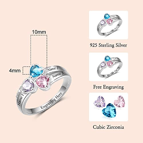 Lam Hub Fong Personalized Mothers Rings With 3 Simulated Birthstones For Grandmother Mother Anniversary Rings Mothers Day Gifts (6) #TOP3