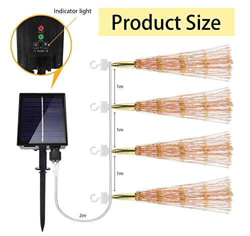 4Pack 800Led Solar Starburst Sphere Lights,Firework Lights Remote Control Timer 8 Modes Dimmable Waterproof Hanging Fairy Light, Copper Wire Sparkly Lights For Patio Party Tent Christmas (Warm White) #TOP3