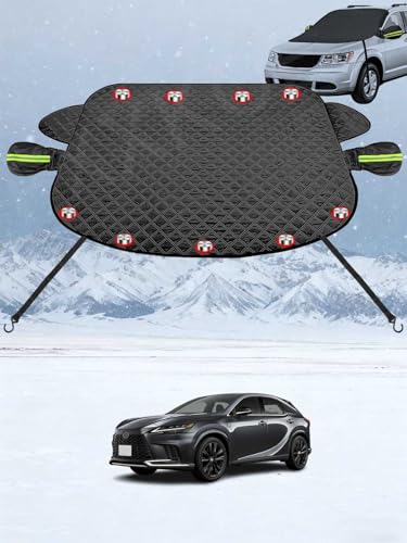 車 フロントガラスカバー 凍結防止シート に適合する レクサス NX RX LX GX UX CT200h LBX LFA カーフロントカバー 五重厚手 内蔵9枚磁石 防風 盗難防止 挟み耳 鏡保護 霜よけ 落葉 雪対策 防塵 防氷 フロントガラス保護カバ