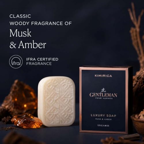 Image of Kimirica The Gentleman Niacinamide Soap for Men | Oil & odour control SLS-free Formula | Instant Cooling Effect with Vetiver | Moisture Boosting Creamy Bathing Bar | High-Performance & 100% Vegan