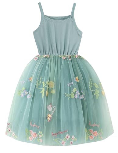 Image of GSVIBK Baby Girls Tutu Dress Sleeveless Toddler Cotton Tulle Skirt Princess Party Prom Dresses