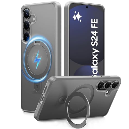 Image of Samsung S24 FE Magsafe Stand Case | Matte Design & 360 Protection | Military-Grade Samsung Galaxy S24 FE Cover | Ultra Premium - Gray