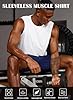 Rane Sports Men's Sleeveless Shirt Workout Training Tank Top Gym Quick-Drying Running Athletic Muscle Shirt White L #4