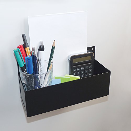 Blanko Magnetische Ablage, Hänge-Regal für Küche oder Werkstatt, Organizer-Korb mit Magnet-Rückseite, schwarz