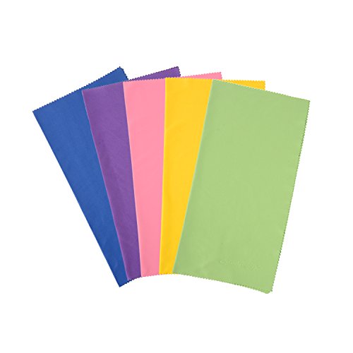 ColorYourLife 5-Pack Large Size (12x12 inches) Microfiber Cleaning Cloths for Apple iPhone
