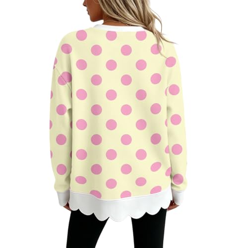 Oversized Sweatshirt for Women Cotton Scalloped Hem Trendy Pullover - image 6