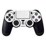 MightySkins Carbon Fiber Skin for Sony PS4 Controller - Solid White | Protective, Durable Textured Carbon Fiber Finish | Easy to Apply, Remove, and Change Styles | Made in The USA