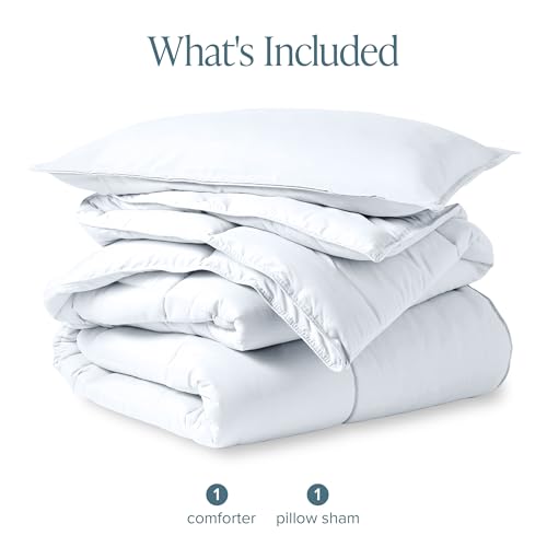Image of Bare Home Comforter Set - Twin /Twin Extra Long - Goose Down Alternative - Ultra-Soft - Premium 1800 Series - All Season Warmth (Twin /Twin XL, White)