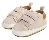 SEAUR Baby Jungen Mädchen Turnschuhe Anti-Rutsch Sneaker Kleinkind Krabbelschuhe 0-18 Monate Lauflernschuhe PU Leder Baby Schuhe - Beige - 12-18 Monate