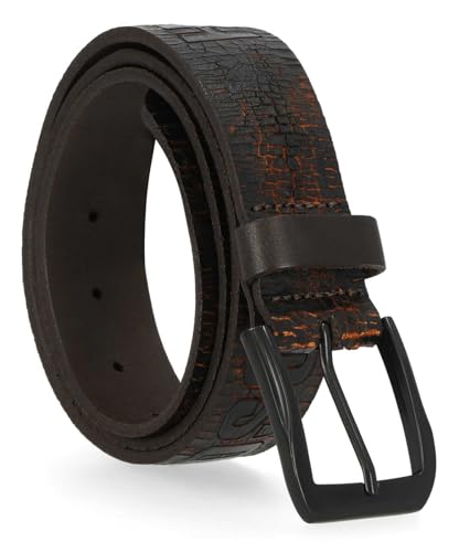 Harley-Davidson Men's Cracked Earth Raised H-D Logo Leather Belt - Dark Brown2