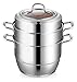 wok Steamer Acier inoxydable Double Fond Multi-Fonction Pot Pot À Induction Cuisinière à gaz Cuisinière Universelle Cuisine Dual Objet