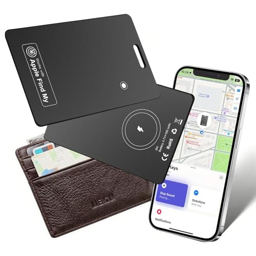 Glitfix 2PCS 1.6mm Slim Smart-tag Karte, Smart Wallet Tracker Card kompatibel mit APP-LE Find My (nur iOS), Bluetooth Tracker Wiederaufladbarer, IP68 Wasserdicht, SmartTag Karte für Wallet, Reisepässe
