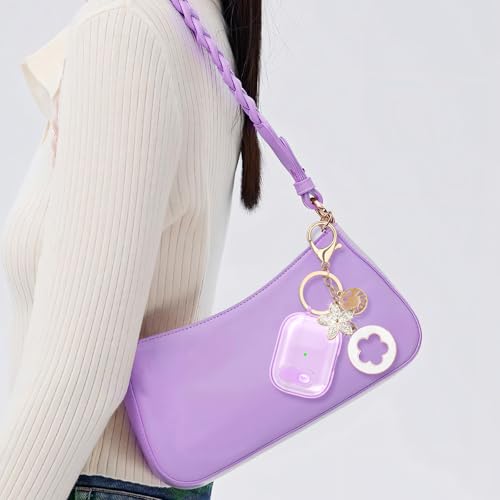 Image of (with Lock) Clear Case Compatible for Cute Apple Airpods Pro 2 Cases Women, VISOOM TPU Transparency Air pods Pro 1st 2nd Generation Purpl Soft iPods Earbuds Case Bling Keychain for Airpod Pro2 /1
