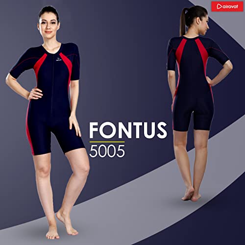Image of AIRAVAT Fontus 5005 Women's Swim Wear with Stretchable Fabric, High Level of Protection, Comfort and Flexibile (X-Large, Navy Blue)