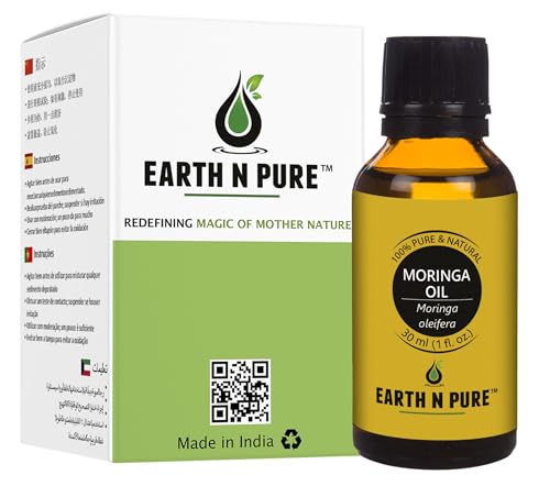 Image of Earth N Pure Moringa Oil Cold Pressed, Natural and Therapeutic Grade 30 ml