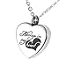 "Always in my heart" Memorial Urn Locket Cremation Jewelry Ash Keepsake Stainless Steel Pendant Necklace