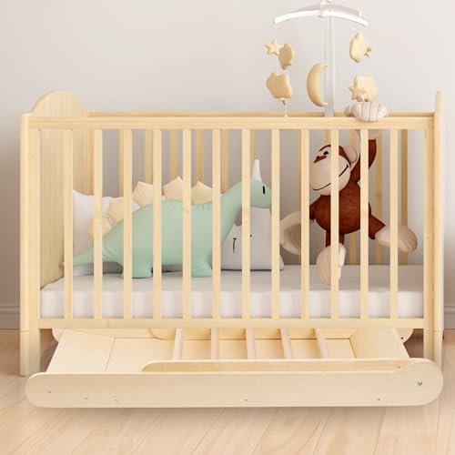 Mamabrum MAM202 Slide Kinderrutsche ab 3 Jahre - Klappbare Holzrutsche mit sicherer Leiter für drinnen - Qualitäts-Buchenholz Rutsche für aktiven Spielspaß