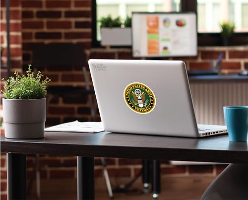 Image of SHOP A THING - United States Veteran Army Sticker - Vinyl Decal for Car, Truck, and Van - Waterproof Decal for Waterbottle - Indoor and Outdoor Use Laptop and iPad - Removable Window - SAT 033