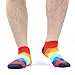 WeciBor Herren Bunt Lustige Baumwolle Sneaker Kurze Socken, 12 Paar Mehrfarbig Geometrisch, Größe 43-46
