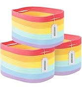 ECDYQXVU Cotton Rope Storage Basket, 15x10x9 Inches, Woven Basket for Shelves, Clothes, Toys, Tow...