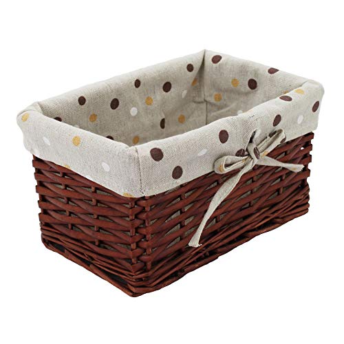 Kingwillow Rectangular Wicker Storage Basket&Bins Container, Organizer Box, Art & Craft (Small) (Clts-Brown) #TOP1