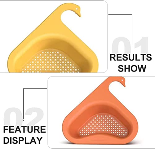 3 Pack Reusable Sponge, Kitchen Triangle Sink Filter, Corner Kitchen Sink Strainer Basket, Multi-Function Water Storage Tank Drain Rack Fits All Sink Swan Drain Basket Sink With #TOP5