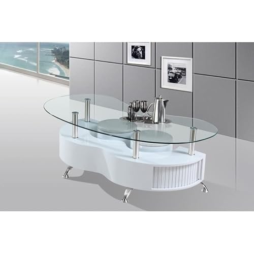 Best Quality Furniture Mordern Glass Black Coffee Table W/Two Stools #TOP1