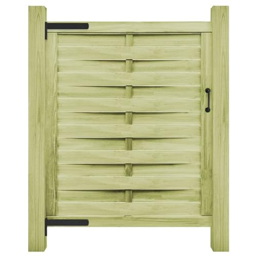 Rantry Portillon de Jardin en Bois Pin Imprégné Résistant - 100x125cm - Porte d'Entrée Rustique