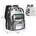 ZORFIN Clear Backpack Heavy Duty for School – 17in Transparent PVC Bag with Large Capacity & Reinforced Straps for Men, Women, Boys & Girls - See Through Bookbag for College Workplace Security, Black