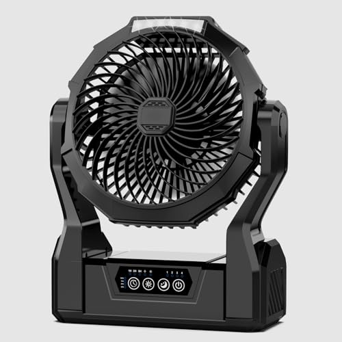XZK Camping Fan, 20000mAh Rechargeable Battery Powered Fan, Portable Cordless
