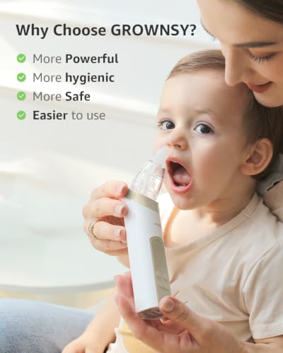 Image of GROWNSY Nasal Aspirator for Baby, Electric Nose Sucker, Powerful Suction