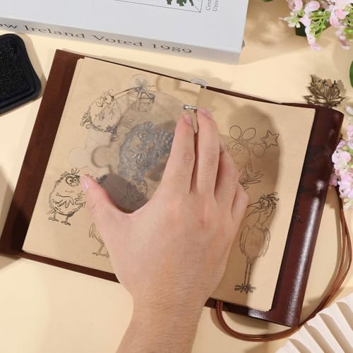 GLOBLELAND Cartoon Bird Birthday Clear Stamps Birthday Gift Clear Stamp Comic Birds Silicone Stamps for DIY Scrapbooking Photo Album Decorative Cards Making Home Decoration 8.27x5.83inch