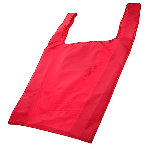 Cabilock Foldable Shopping Bag Grocery Bags Tote Size Travel Small Utility Shopping Use Bag Outdoor Handbag Women Shopping Bag Outdoor Carry Bag Sundries Carrying Pouch Canvas Red