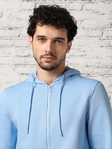 Image of Nobero Classic Zipper Hoodie for Men | Zip Up Hoodies for Men | Regular Fit | Full Zip Closure | Drawstring Hood | Zipped Hooded Sweatshirt | Cotton Rich Zipper Fleece Hoodie