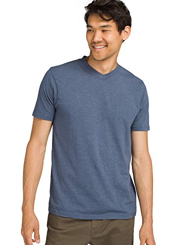 prAna - Men's prAna V-Neck T-Shirt, Denim Heather, Large
