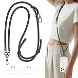 UKON Mobile Phone Lanyard Crossbody Phone Strap, Adjustable Nylon Neck Strap with 2pcs TPU Patchs Anti Theft Body Straps for iphone