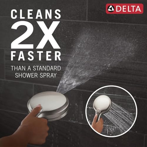 Delta 6-Setting In2ition 2-in-1 Dual Shower Head with Handheld High Pressure ProClean Spray, Brushed Nickel Detachable Shower Head with Hose, 1.75 GPM Flow Rate, Satin Nickel 75655SN - Thumbnail 2