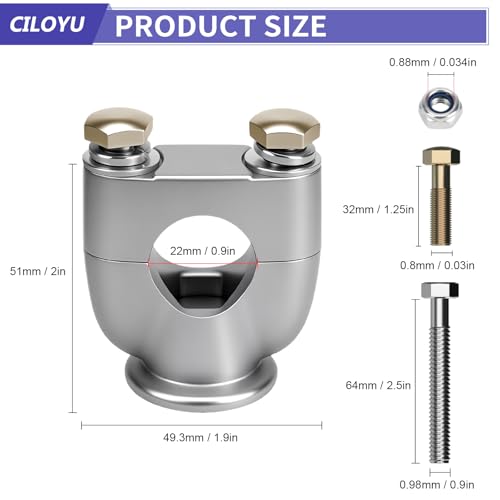CILOYU 22mm 7/8 Handlebar Risers Mount Clamps Motorcycle Handle Bar Riser Replacement for Apollo 250 Ninja 500 XT600 XR50 Dirt Pit Bike ATV Scooter Powersports Accessories Parts
