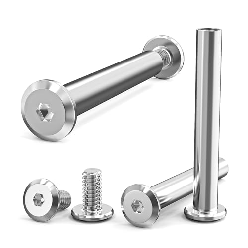 30 Tornillo de Conexión M4 x 35 mm, (30 Tornillos para Muebles, 30 Tornillos de Casquillo), Acero Inoxidable A2 V2A, Conector de Muebles, Conector de Armario para Conectar Muebles, Armarios, Aablas de