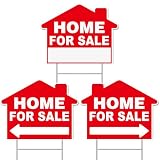 GXGGUS Home For Sale Sign with Stakes, 3-Pcs 17'x13', 2-Sided For Sale Sign