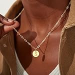 STORYJEWELLERY 18K Gold Plated Initial Necklaces for Women, Dainty Paperclip Necklace with Letter Charm, Trendy Womens Jewelry with Initials, Gifts for Women - Image 2