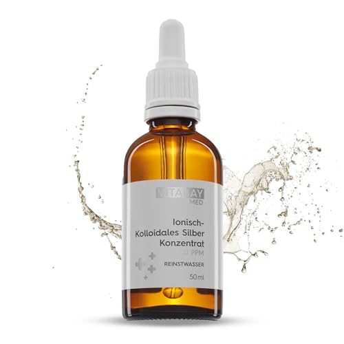 Vitabay Kolloidales Silber 500 ppm 50 ml Konzentrat - Silberwasser Kolloidales - Reinheitsstufe 99 99% - 10x hochdosierter als Kolloidales Silber 50 ppm - Colloidal Silver Coloidales Silber