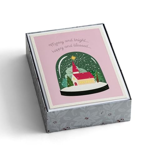 Dayspring Merry and Bright - Happy and Blessed - 18 Christmas Boxed Cards & Envelopes, NLT